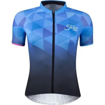 cyklistický dres Force dres GEM dámský (modrá)