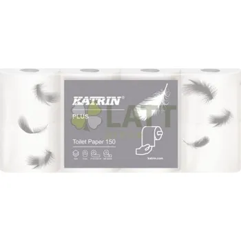 Toaletní papír Katrin Plus 16525 3vrstvý, 150 útržků, lepená celulóza 8ks/bal