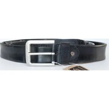 Opasek Černý kožený opasek šířka 39 mm, délka 125 cm s kapsou na zip v délce téměř celého opasku