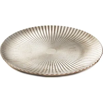 Vánoční dekorace Tác dřevo 49cm stříbrná (792973)