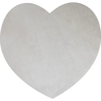 Podložka pod hrnec Šedý kožený podtácek ve tvaru srdce - 14*14*0,3cm