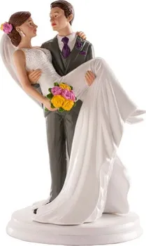 Svatební dekorace Dekora Svatební figurka na dort žena v naruči muže 20 cm