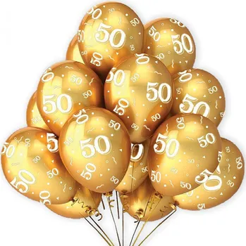 Balónek Alvarak Zlaté balónky k 50. výročí 7 ks