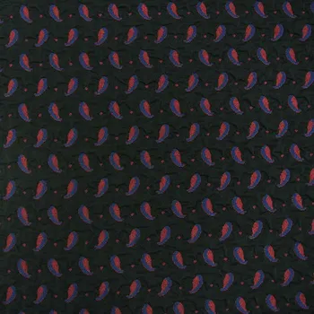 Úplet černý, vínovo-modrý vzor, š.145