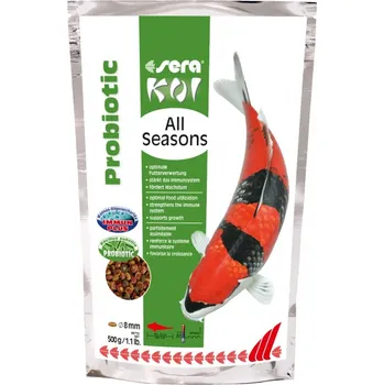 Krmivo pro rybičky sera Koi All Seasons Probiotics 500 g (Krmivo s obsahem bakteriemi bacillus subtilis pro zdravé silné Koi)