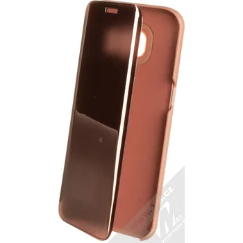Pouzdro na mobilní telefon 1Mcz Clear View flipové pouzdro pro Samsung Galaxy S7 Edge růžová (pink)