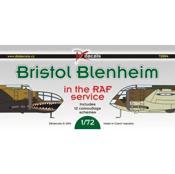 Plastikový model DK decals 1/72 Bristol Blenheim - in RAF service (11x camo)
