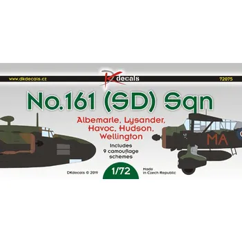 Plastikový model DK decals 1/72 No.161(SD) Sqn. RAF (9x camo)