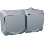 Cedar Plus zásuvka 2-násobná IP44 šedá