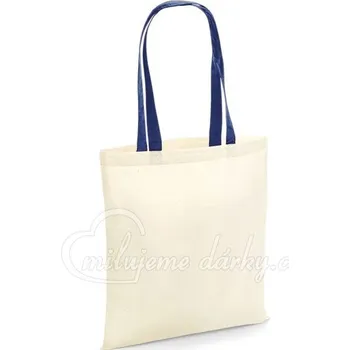 Nákupní taška Bavlněná nákupní taška pevná s modrými držadly
