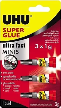 Kancelářské lepidlo UHU Super Glue Mini 3x 1 g