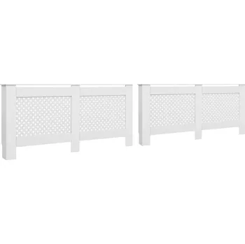 Vidaxl Kryt na radiátor MDF bílý 152 cm 2 ks