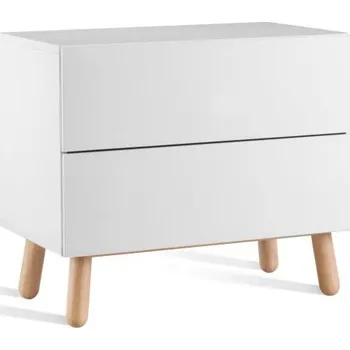 Komoda Komoda MAMMA 2 zásuvky, nízká, dub bílá - 90 cm, Dýha dub bílá