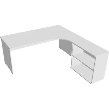 Kancelářský vozík HOBIS kancelářský stůl pracovní, sestava levá - GE 1800 H L, bílá + doprava zdarma