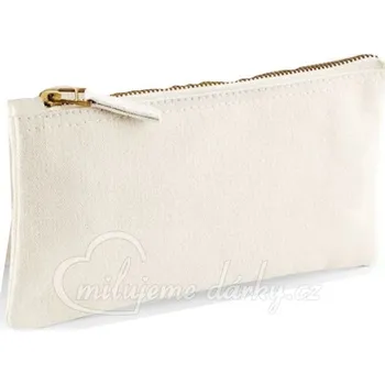 Kosmetická taška Jednoduchá plochá taška se zipem vhodná na drobnosti,přírodní bavlna, 22x15cm