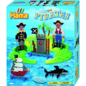 Dětské navlékací korálky Hama Zažehlovací korálkový set MIDI - Dárková sada - Piráti