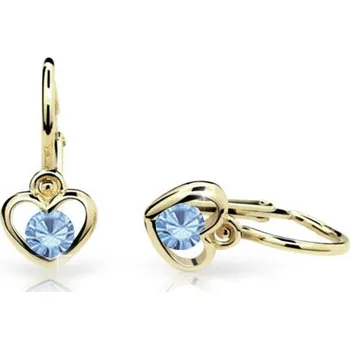 Náušnice Cutie Jewellery zlaté náušnice dětské C1943-Z Arctic Blue