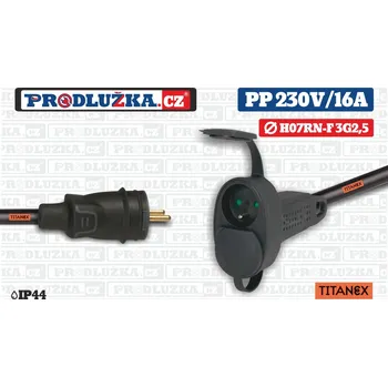 Prodlužovací kabel Prodlužka.cz Prodlužovací přívod Titanex dvojzásuvka Legrand 230V/16A/3G2,5 M: Délka 10 m