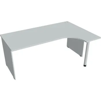 Kancelářský vozík HOBIS kancelářský stůl pracovní tvarový, ergo levý - GE 1800 L, šedá + doprava zdarma