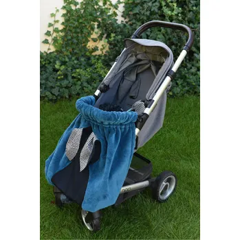 Dětská deka tmavě modrá nepadací deka na kočárek