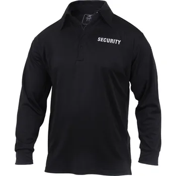 Pánské tričko ROTHCO polokošile s límečkem SECURITY dlouhý rukáv ČERNÉ vel.M