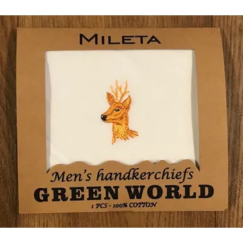 Látkový kapesník Mileta a.s. Pánský kapesník GERE 1 - myslivecký bílý - 1 ks varianta: srna - 1ks