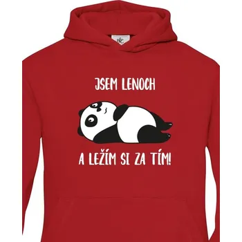 Chlapecká mikina Dětské mikina Jsem lenoch a ležím si za tím!, Barva Červená, Velikost 158-164, Canvas Dětská mikina Bezvatriko.cz 1