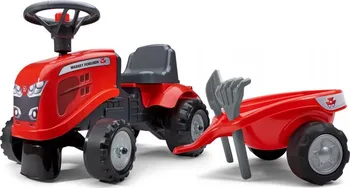 Odrážedlo Falk traktor s valníkem Massey Ferguson červený