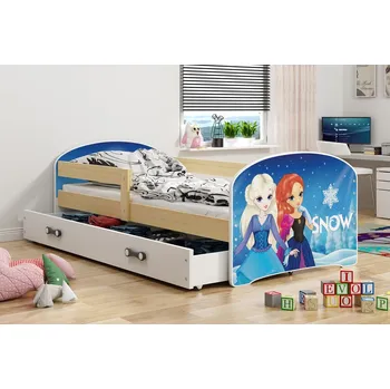 Postel ImportWorld Dětská postel Felix 1 80x160 s úložným prostorem - 1 osoba - Borovice, Sníh