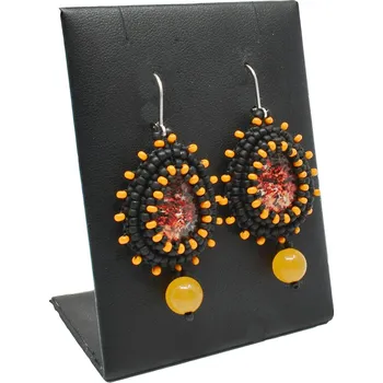 Náušnice Mijabijoux Visací náušnice s malovanými kabošony MB00110