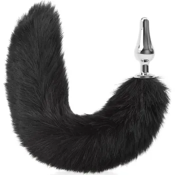 HEBKÝ DLOUHÝ 49 CM LIŠČÍ OHON SE ŠTÍHLÝM KOVOVÝM ANÁLNÍM KOLÍKEM - PLU