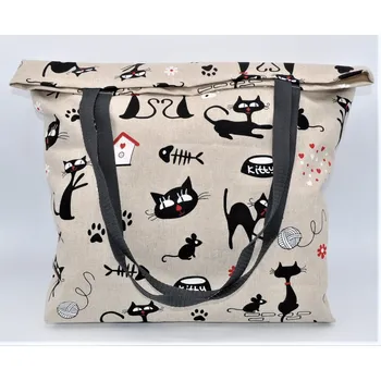 PLÁTĚNÁ TAŠKA REŽNÁ KITTY - CZECH MADE (Nákupní taška s kočkou, kočky, kočka)
