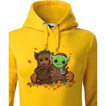 Dámská mikina Dámská mikina Mistr Yoda a Groot, Barva Žlutá, Velikost M, Canvas Dámská mikina Bezvatriko.cz 1