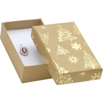 Dárková krabička Šperky4U Vánoční dárková krabička na soupravu - zlatý motiv - KR0369-GD