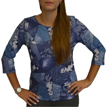 Dámská halenka Halenka Ina modrá s bílými vzory Velikost Ina: 42,