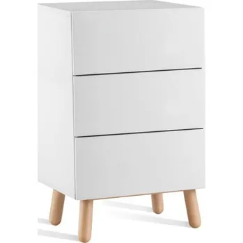 Komoda Komoda MAMMA 3 zásuvky, dub bílá - 60 cm, dýha kombinace bílá / přírodní dub