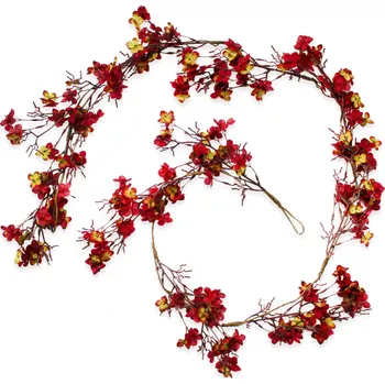 umělá květina Girlanda květy umělá 150cm červená (786811)