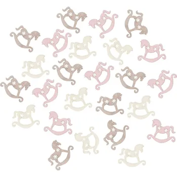 Vánoce Houpací koníci dřevění 2 cm, 24 ks 4201