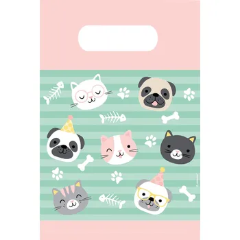 Party dekorace Domácí mazlíčci taška papírová 8 ks 16 cm x 24 cm Amscan 9906547