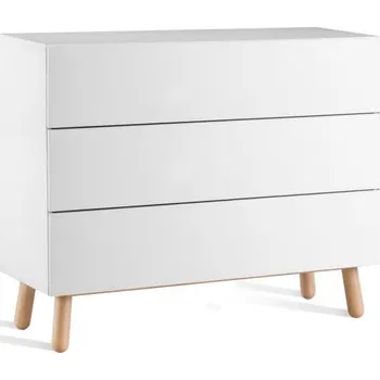 Komoda Komoda MAMMA 3 zásuvky, dub bílá - 120 cm, dýha kombinace bílá / přírodní dub