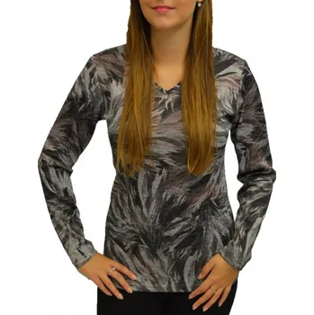 Dámská halenka Halenka UOMO & DONNA šedo-hnědá Velikosti Uomo a Donna: 40