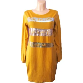 Dámské šaty Dámské šaty s bočními kapsami Barva: Hořčicová, Velikost: Univerzální