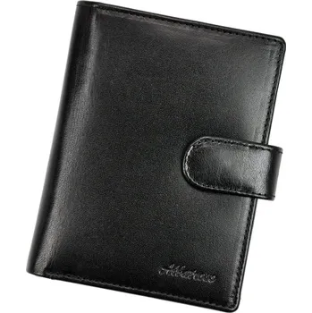 Peněženka Pánská kožená peněženka Allbatross 02 s upínkou + RFID černá | KabelkyproVas.cz