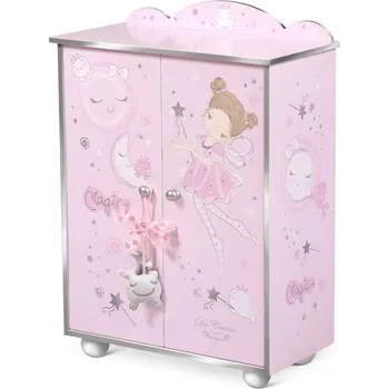Doplněk pro panenku DeCuevas 55234 Dřevěná šatní skříň pro panenky s doplňky Magic Maria