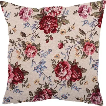 Polštář Dekorační polštář růže a barevné květy, 45x45 cm