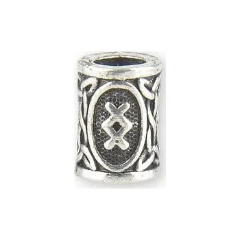 Dětské navlékací korálky imago Runový korálek - Inguz, barva stříbrná