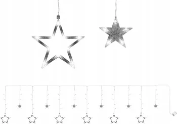 Vánoční osvětlení ISO 7112 světelný závěs hvězdičky 138 LED studená bílá