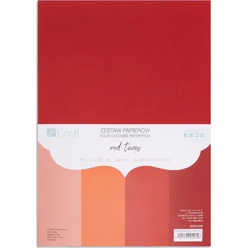 DP Craft Sada papírů 220 g - červené odstíny, A4, 20 listů