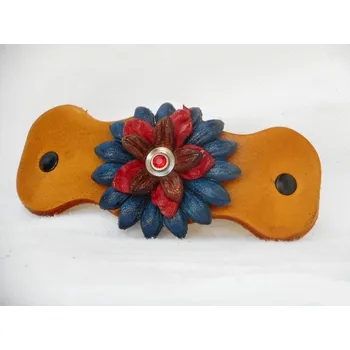 Kožená spona do vlasů č.15 Barva: Žlutá