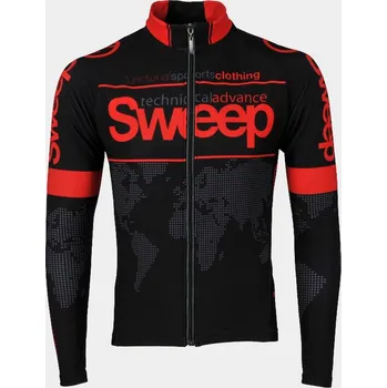cyklistický dres SWEEP CYKLISTICKÝ DRES ELITE CYKLO-D017 S DLOUHÝM RUKÁVEM ČERNO/ČERVENÝ Velikost: M
